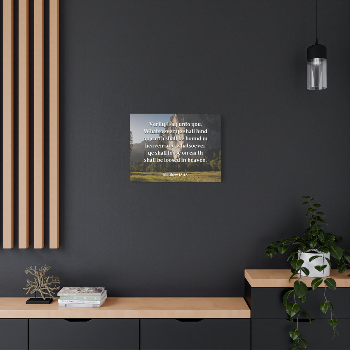 Scripture Canvas Bound In Heaven Matthew 18:18 Christian Wall Art Bible Verse Print Ready to Hang