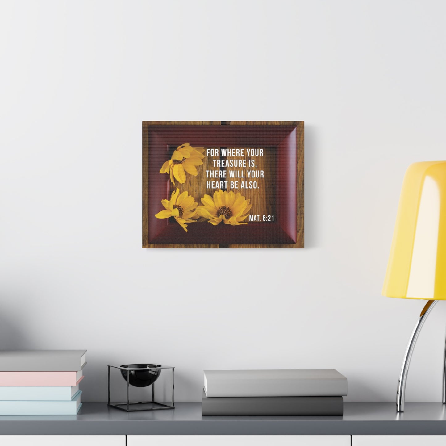 Scripture Walls Will Your Heart Matthew 6:21 Bible Verse Canvas Christian Wall Art Bible Verse Print Ready To Hang