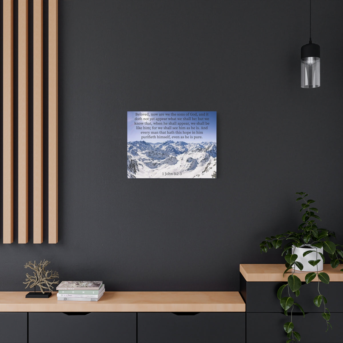 Scripture Canvas Even As He is Pure 1 John 3:2-3 Christian Wall Art Bible Verse Print Ready to Hang