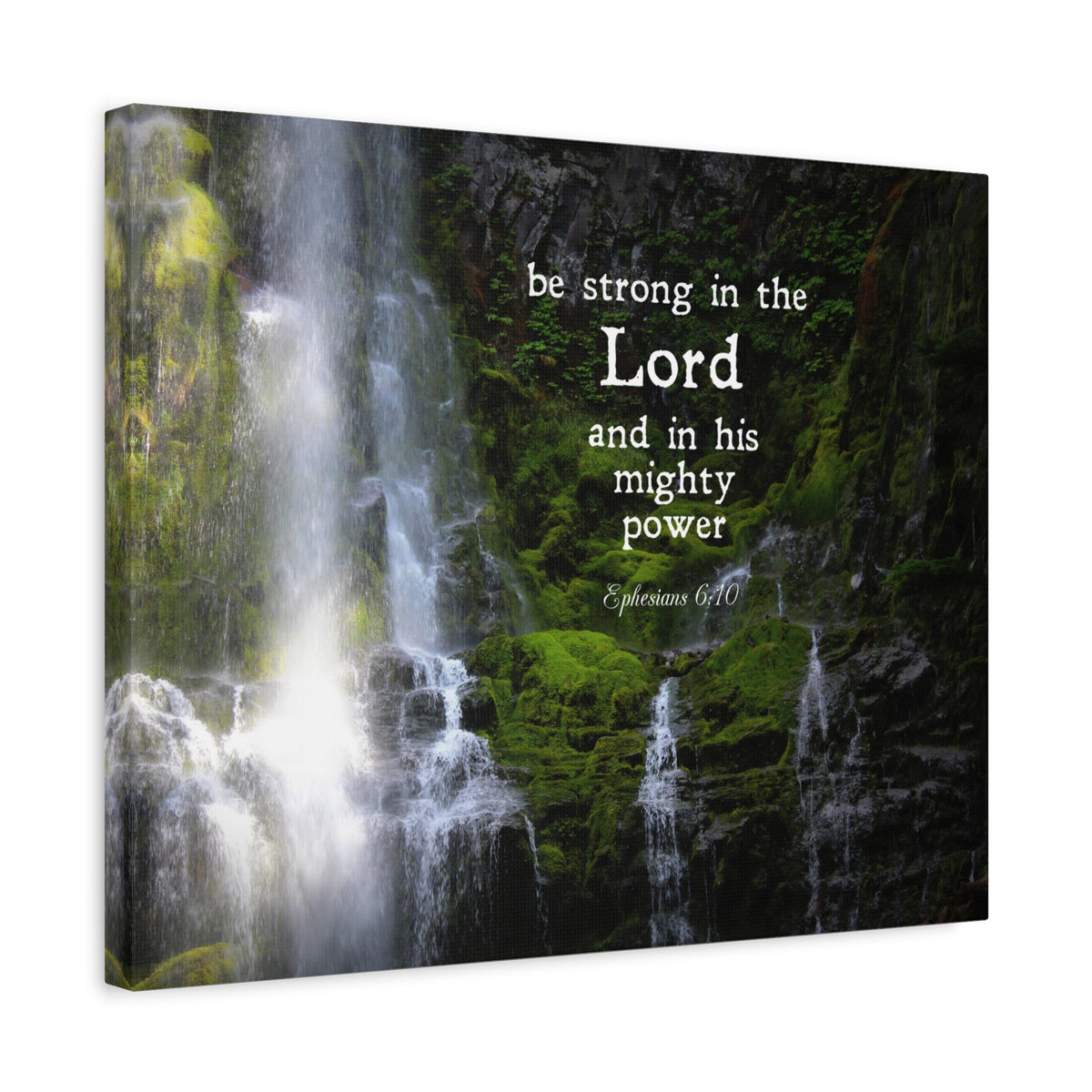 Scripture Canvas Be Strong In The Lord Ephesians 6:10 Christian Wall Art Bible Verse Print Ready to Hang