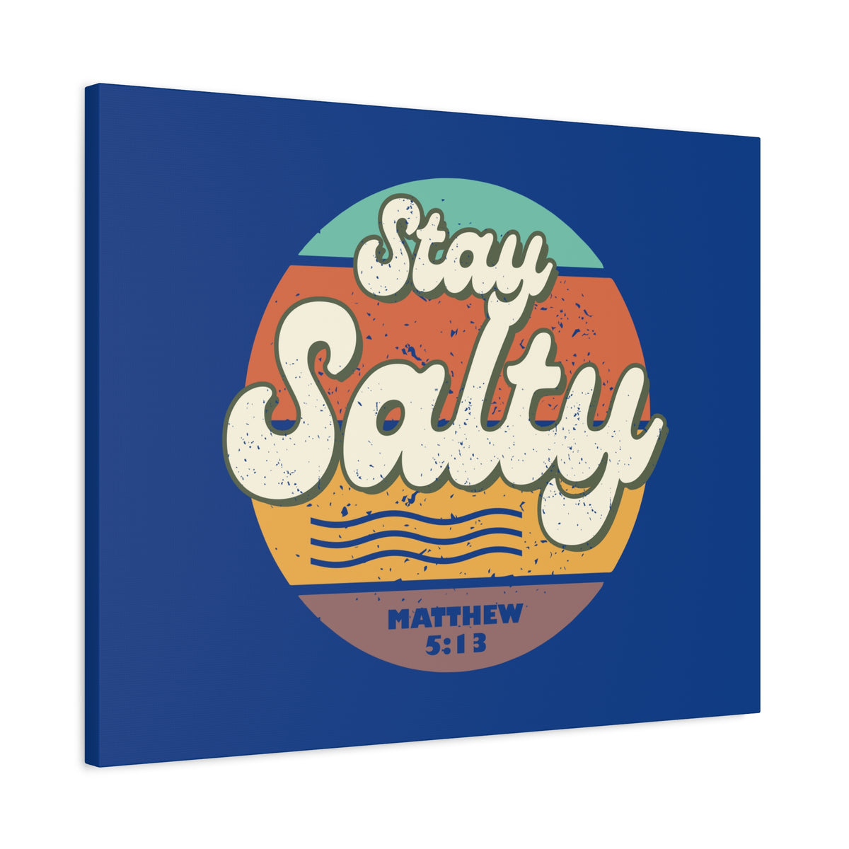 Scripture Canvas Stay Salty Matthew 5:13 Christian Wall Art Bible Verse Print Ready to Hang