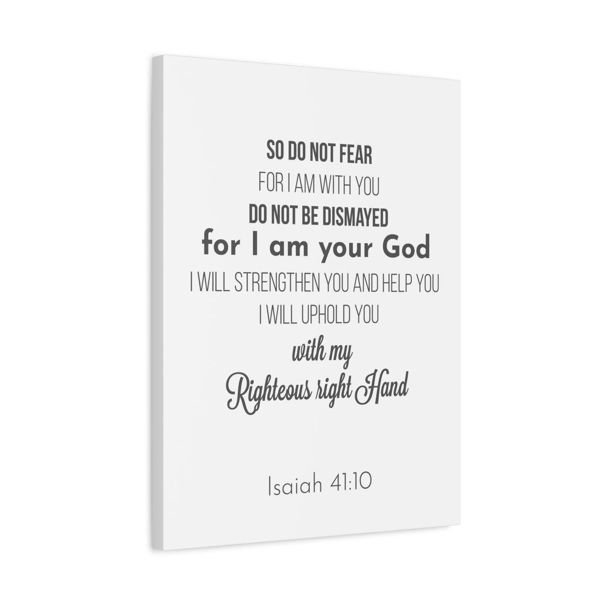 Scripture Canvas Uphold You Isaiah 41:10 Christian Wall Art Bible Verse Print Ready to Hang