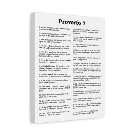 Scripture Walls Proverbs Chapter 7 White Bible Canvas Christian Wall Art Ready to Hang Unframed