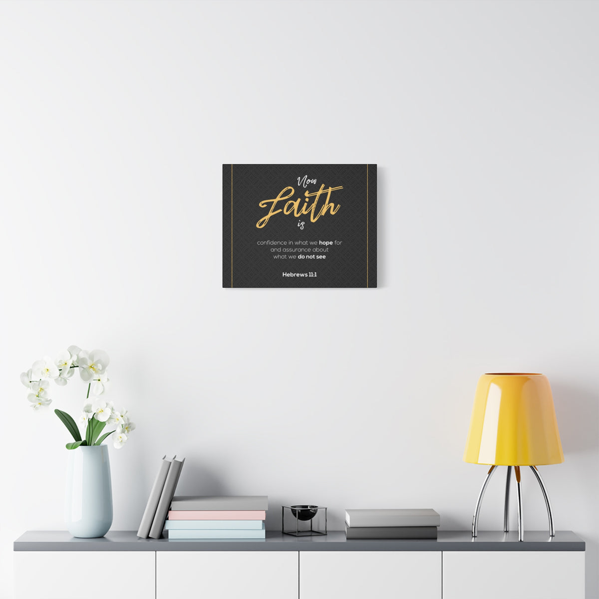 Scripture Canvas We Hope Black Hebrews 11:1 Christian Wall Art Bible Verse Print Ready to Hang