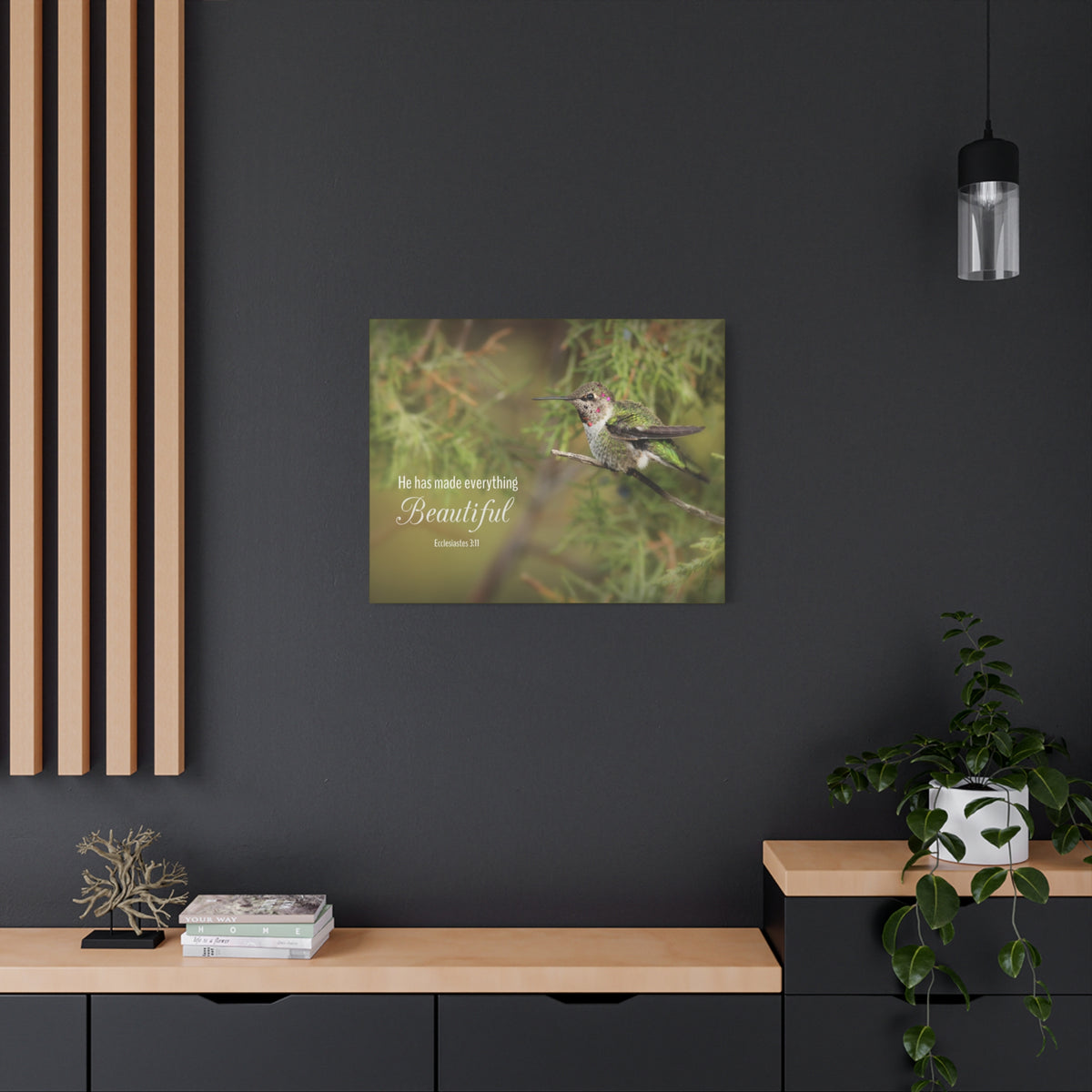 Scripture Canvas Everything Beautiful Ecclesiastes 3:11 Christian Wall Art Bible Verse Print Ready to Hang