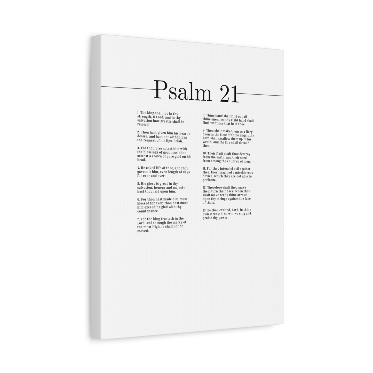 Scripture Canvas We Sing And Praise Thy Power Psalm 21 Christian Wall Art Bible Verse Print Ready to Hang