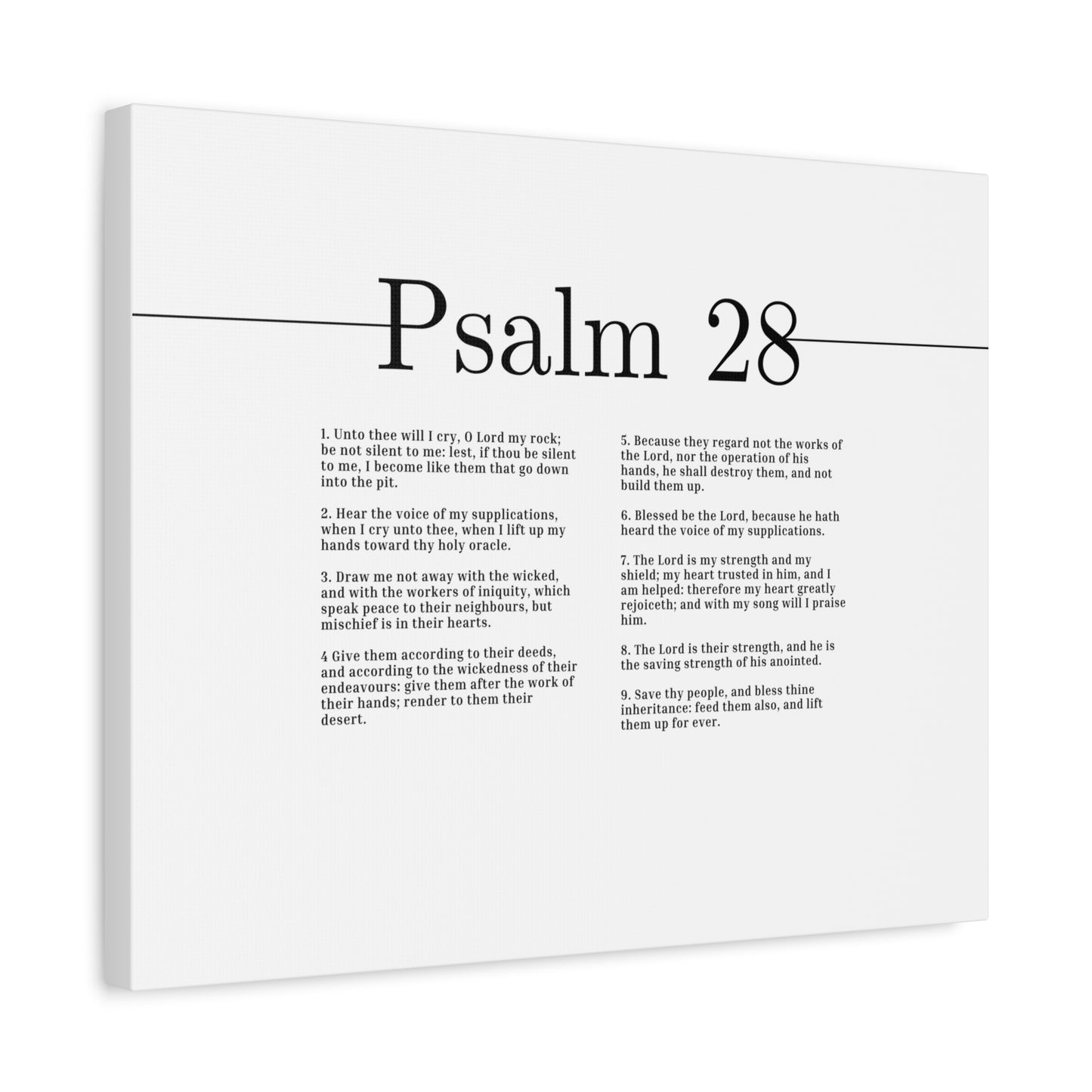 Scripture Canvas Blessed Be The Lord Psalm 28 Christian Wall Art Bible Verse Print Ready to Hang