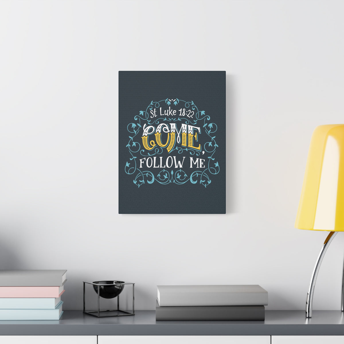 Scripture Canvas Come Follow Me Luke 18:22 Christian Wall Art Bible Verse Print Ready To Hang