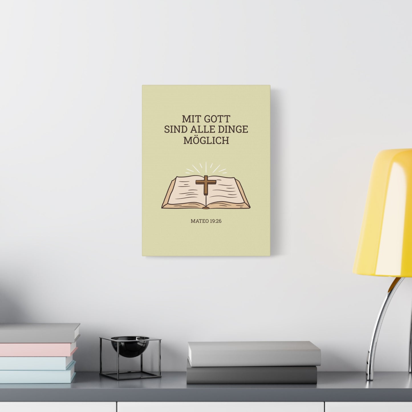 Scripture Walls Mateo 19:26 German Bible Verse Canvas Christian Wall Art Ready to Hang Unframed