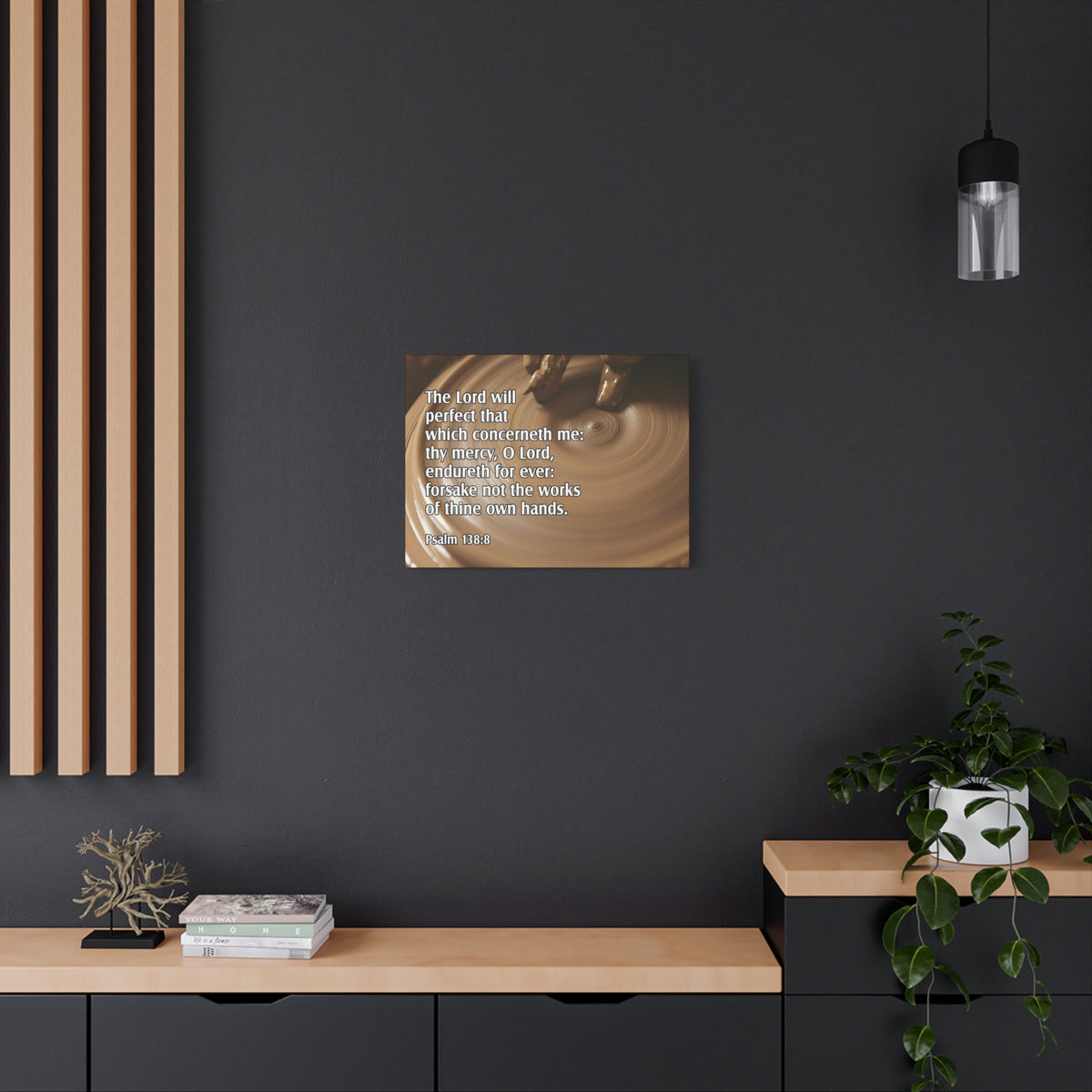 Scripture Canvas The Lord Will Perfect Psalm 138:8 Christian Wall Art Bible Verse Print Ready to Hang