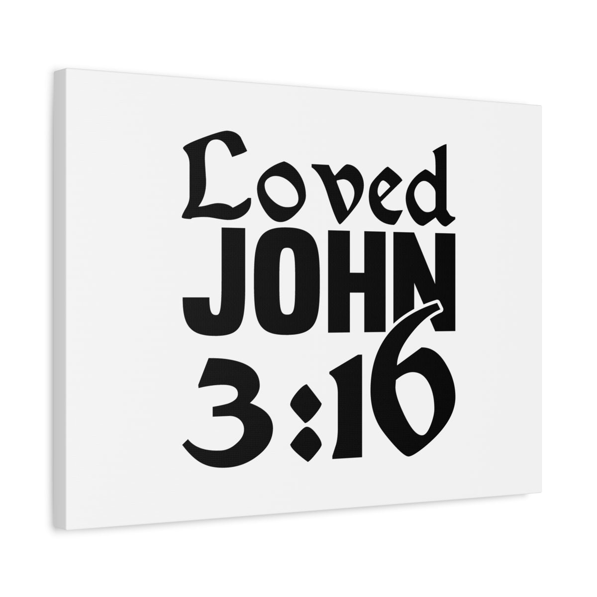 Scripture Canvas Loved John 3:16 Christian Wall Art Bible Verse Print Ready to Hang