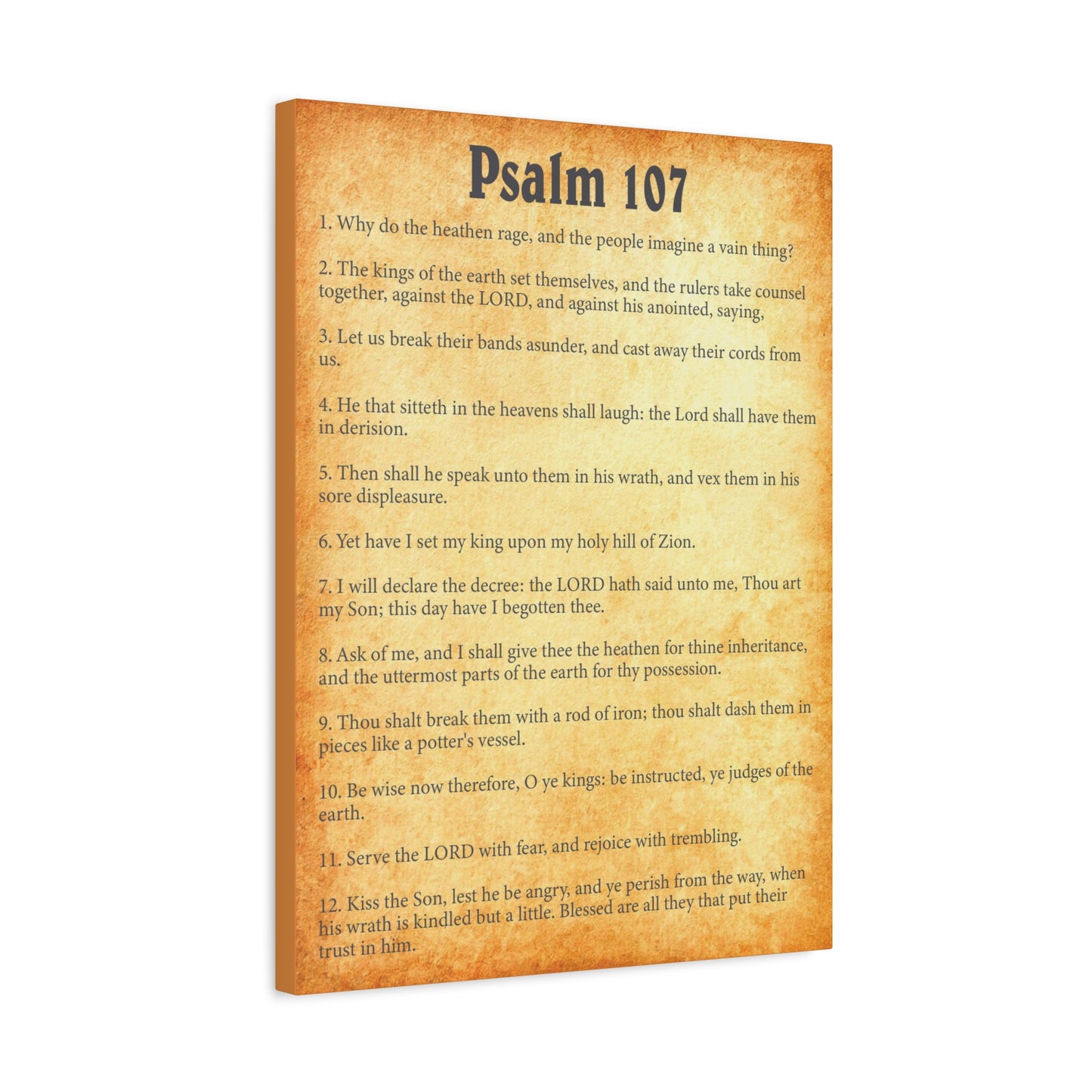 Scripture Walls Psalm 107 Gold Bible Chapter Canvas Christian Wall Art Ready to Hang