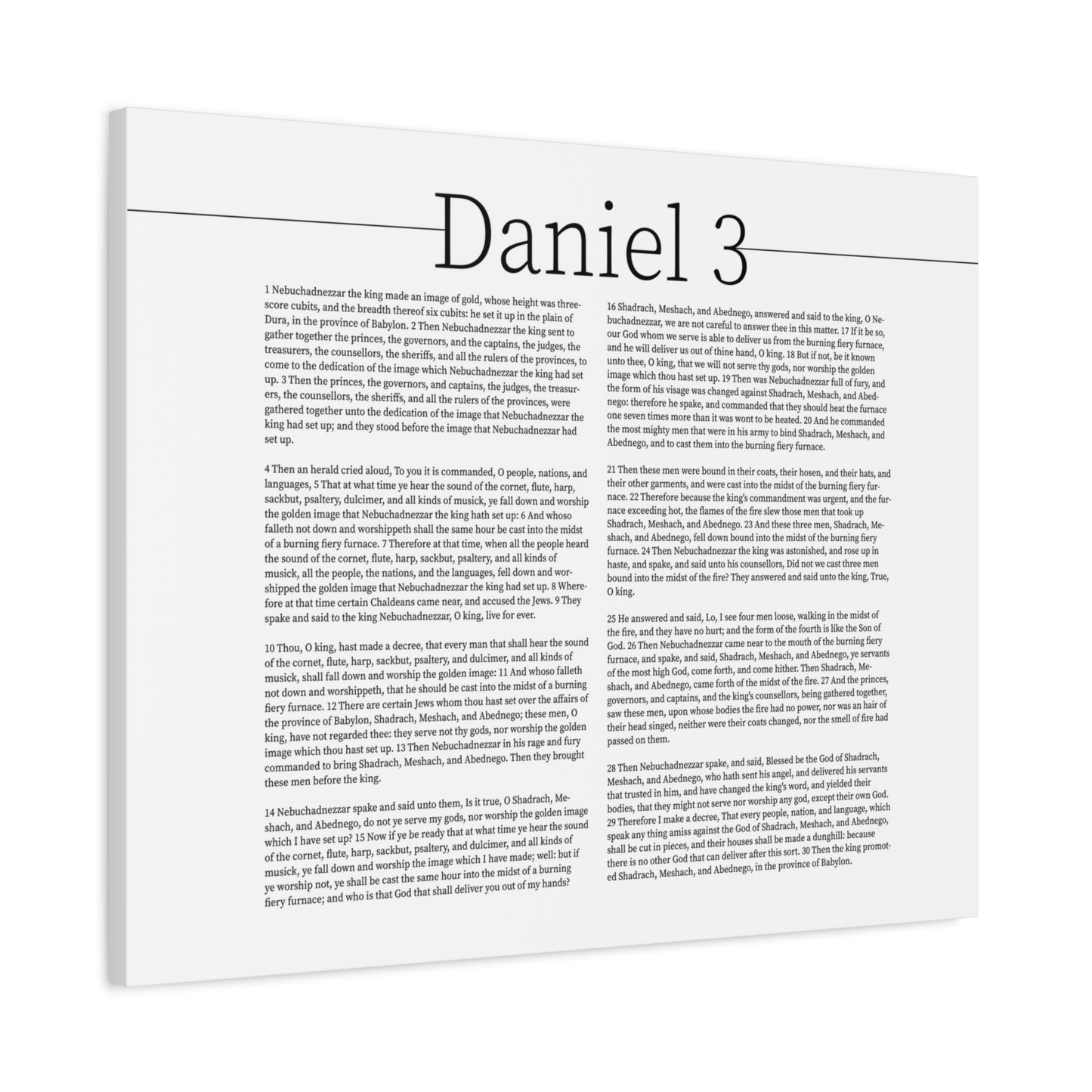 Scripture Canvas Shadrach, Meshach and Abednego Daniel 3 Christian Wall Art Bible Verse Print Ready to Hang