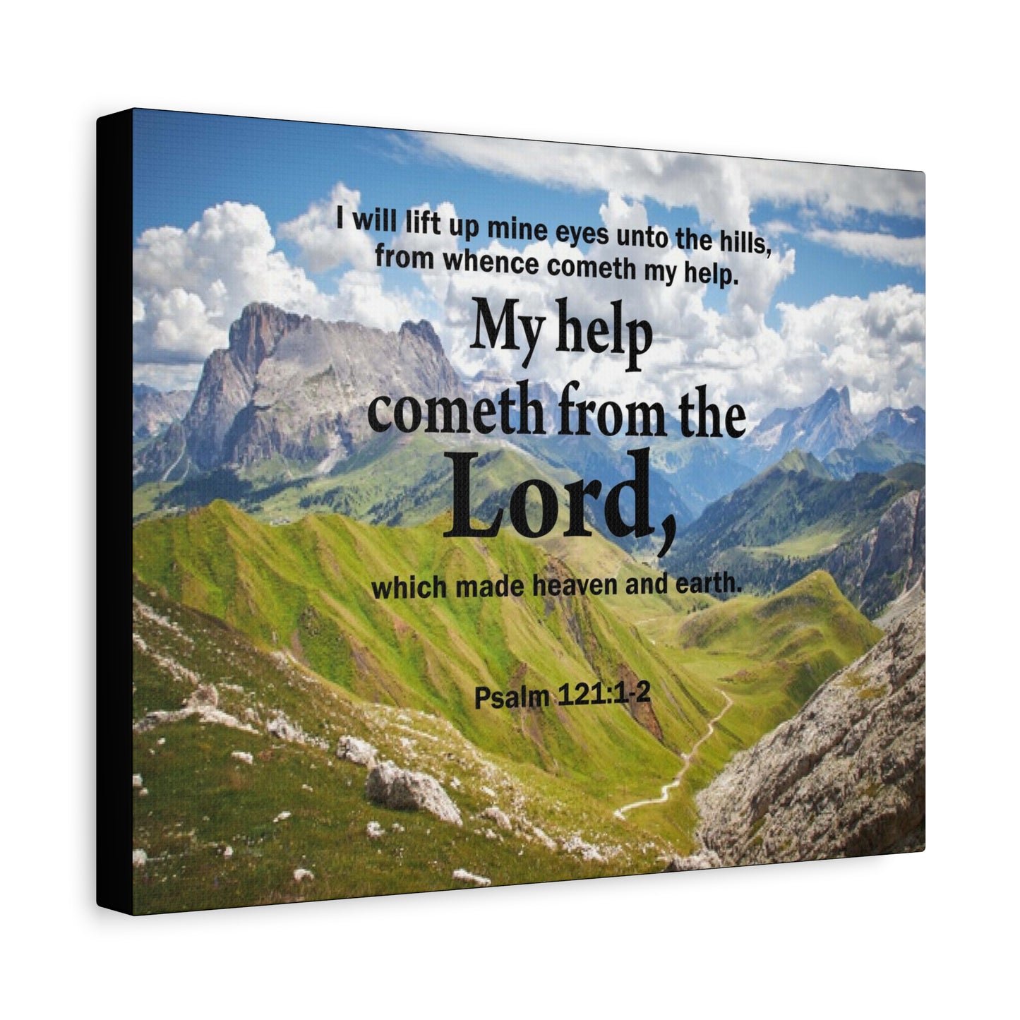 Bible Verse Canvas My Help is God Psalm 121:1-2 Wall Art Christian Home Decor