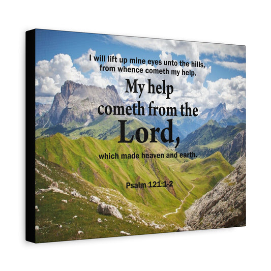 Bible Verse Canvas My Help is God Psalm 121:1-2 Wall Art Christian Home Decor