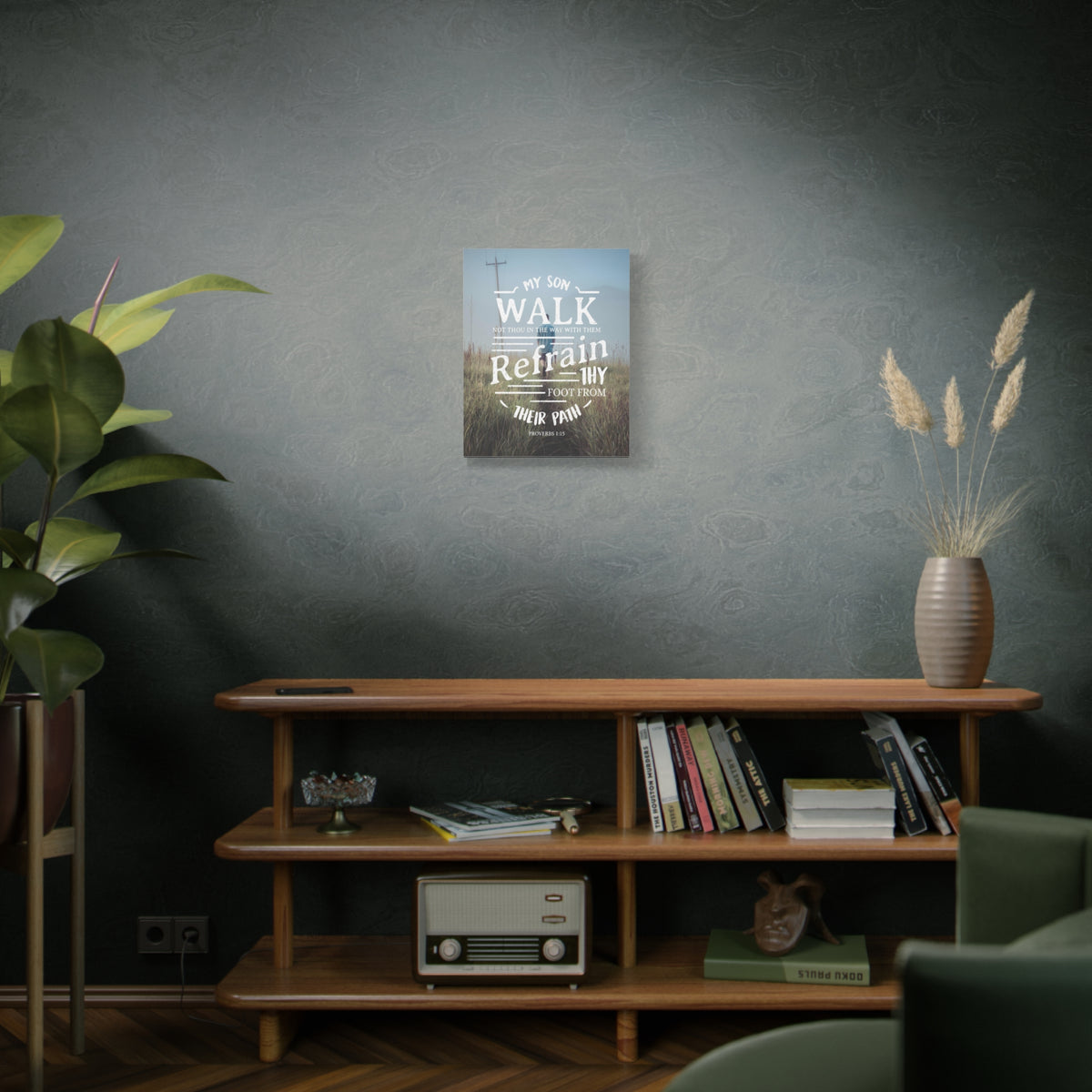 Scripture Canvas My Son Walk Proverbs 1:15 Christian Wall Art Bible Verse Print Ready to Hang