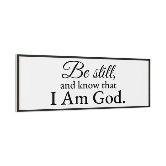 Scripture Walls Be Still Psalm 46:10 White Bible Verse Canvas Christian Wall Art Ready to Hang Unframed