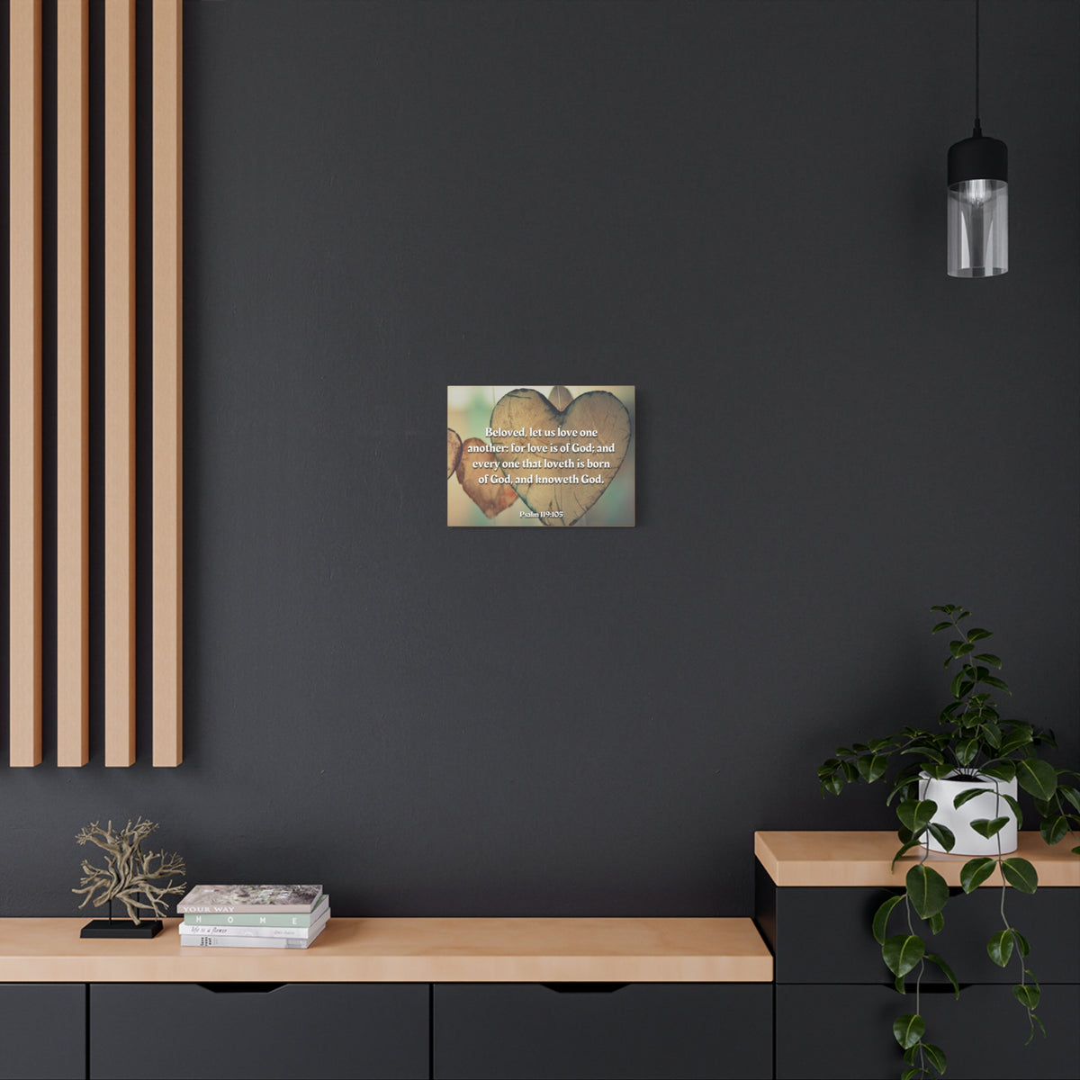 Scripture Canvas Love One Another 1 John 4:7 Christian Wall Art Bible Verse Print Ready to Hang