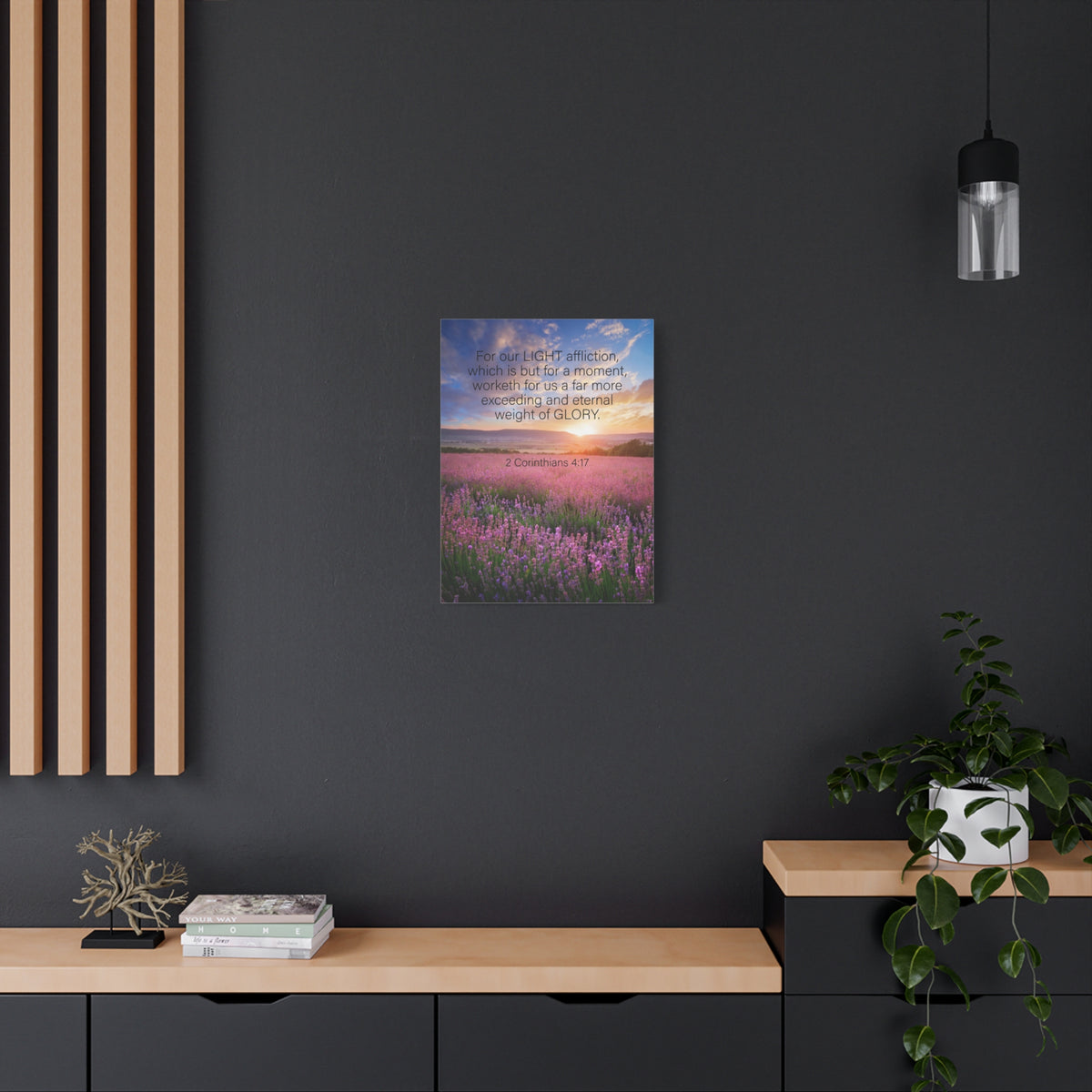 Scripture Canvas Eternal Glory 2 Corinthians 4:17 Christian Wall Art Bible Verse Print Ready to Hang