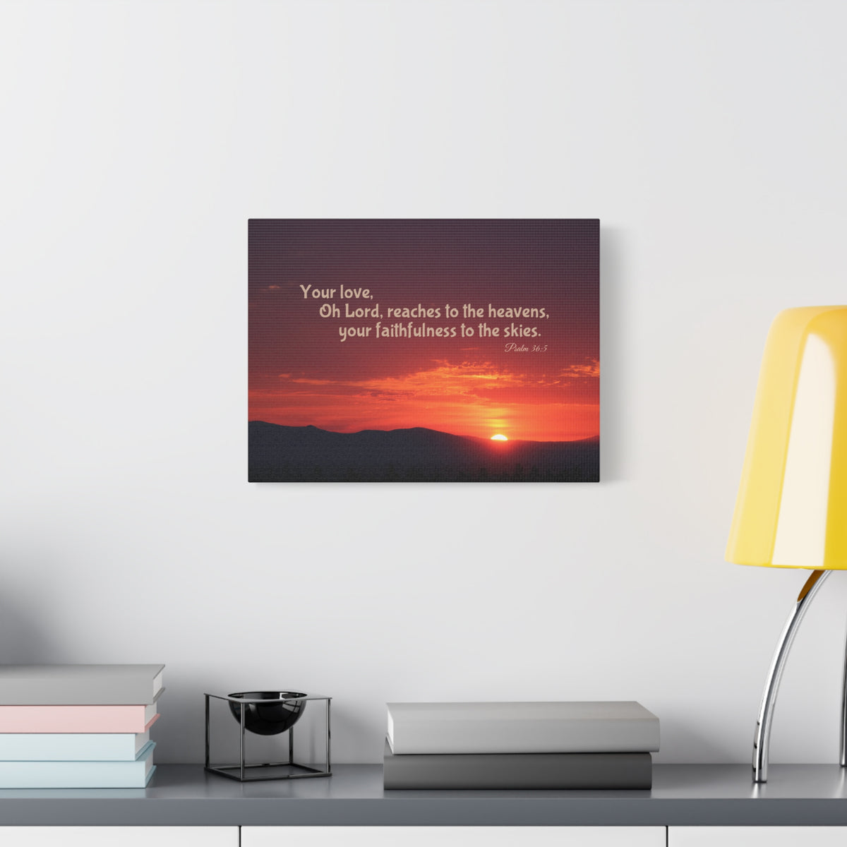Scripture Canvas Reaches To The Heavens Psalm 36:5 Christian Wall Art Bible Verse Print Ready to Hang