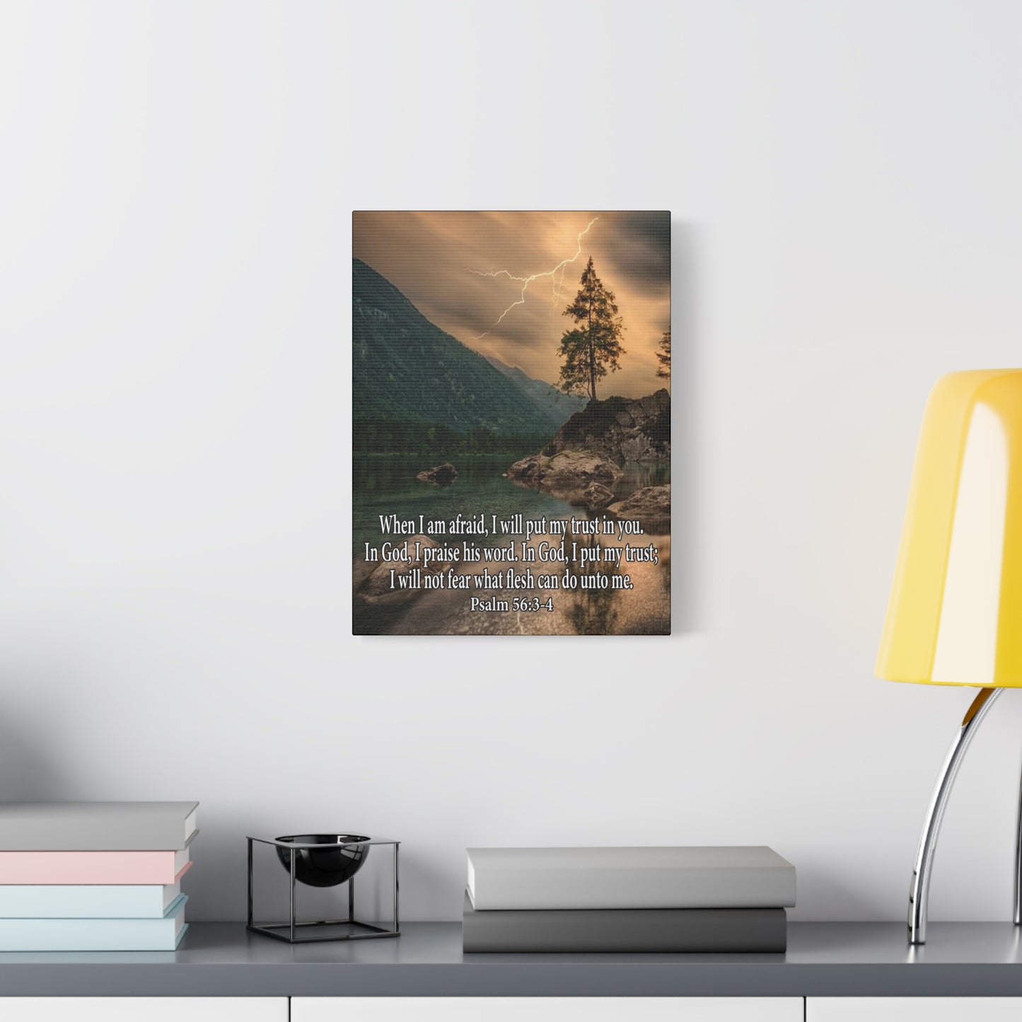 Scripture Canvas I Put My Trust in You Psalm 56:3-4 Christian Wall Art Bible Verse Print Ready to Hang