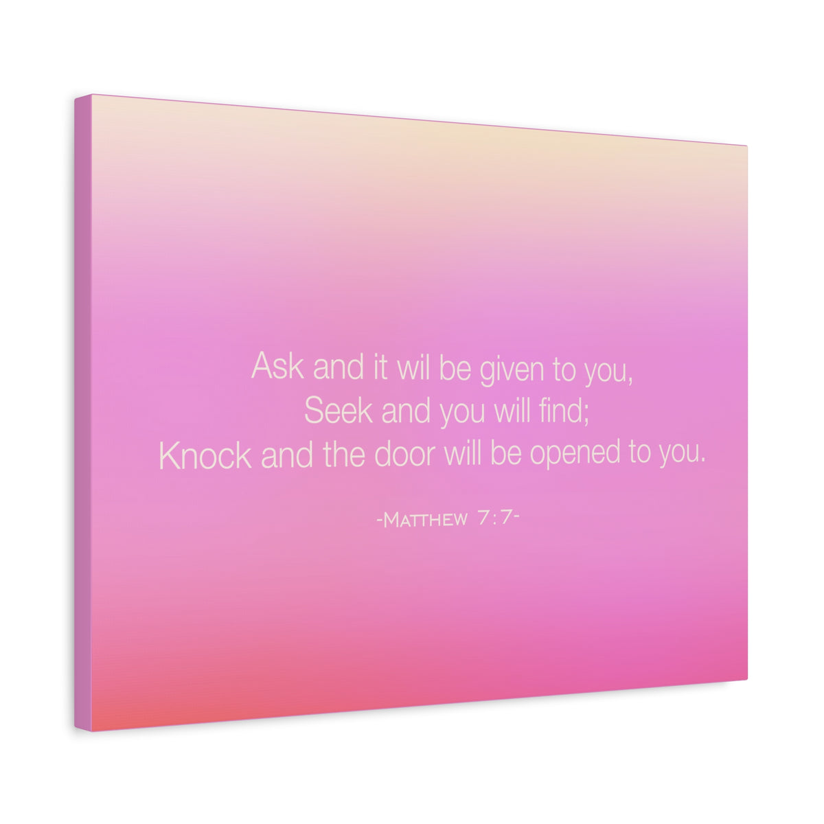 Scripture Canvas Seek And You Will Find Matthew 7:7 Christian Wall Art Bible Verse Print Ready to Hang