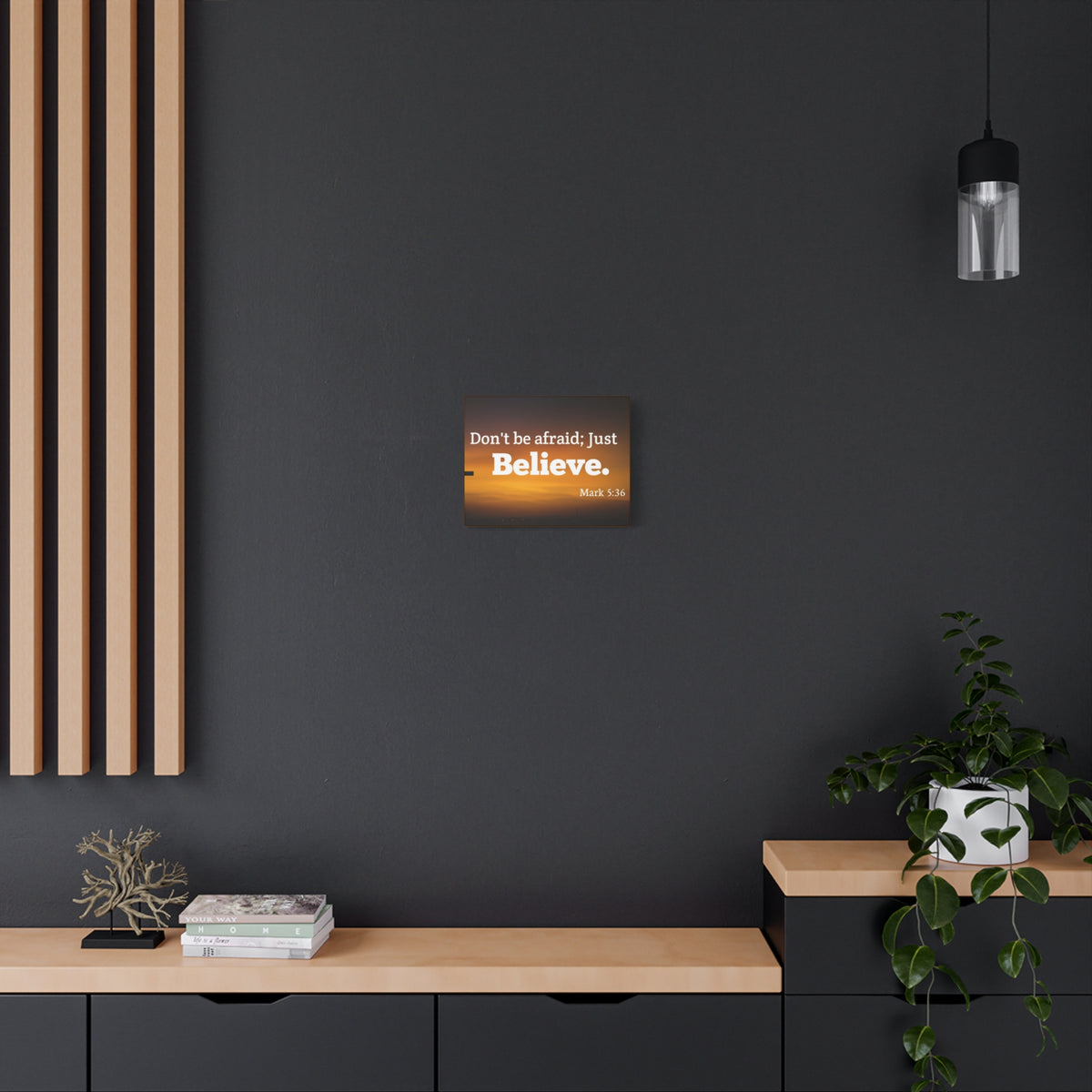 Scripture Canvas Believe Mark 5:36 Christian Wall Art Bible Verse Print Ready to Hang
