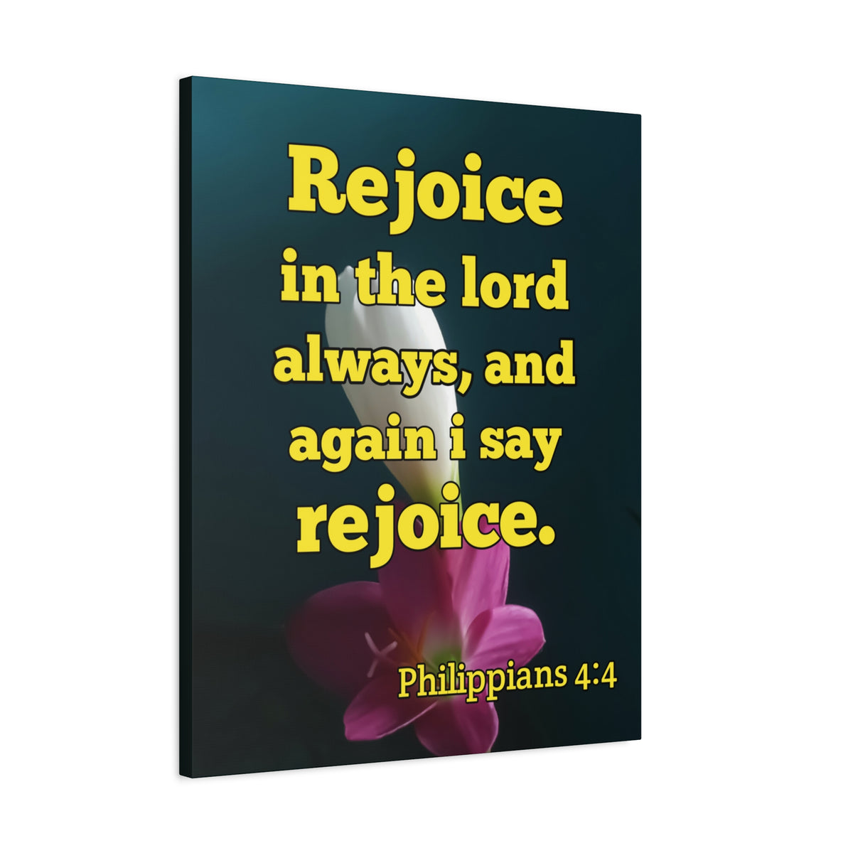 Scripture Canvas In The Lord Always Philippians 4:4 Christian Wall Art Bible Verse Print Ready to Hang