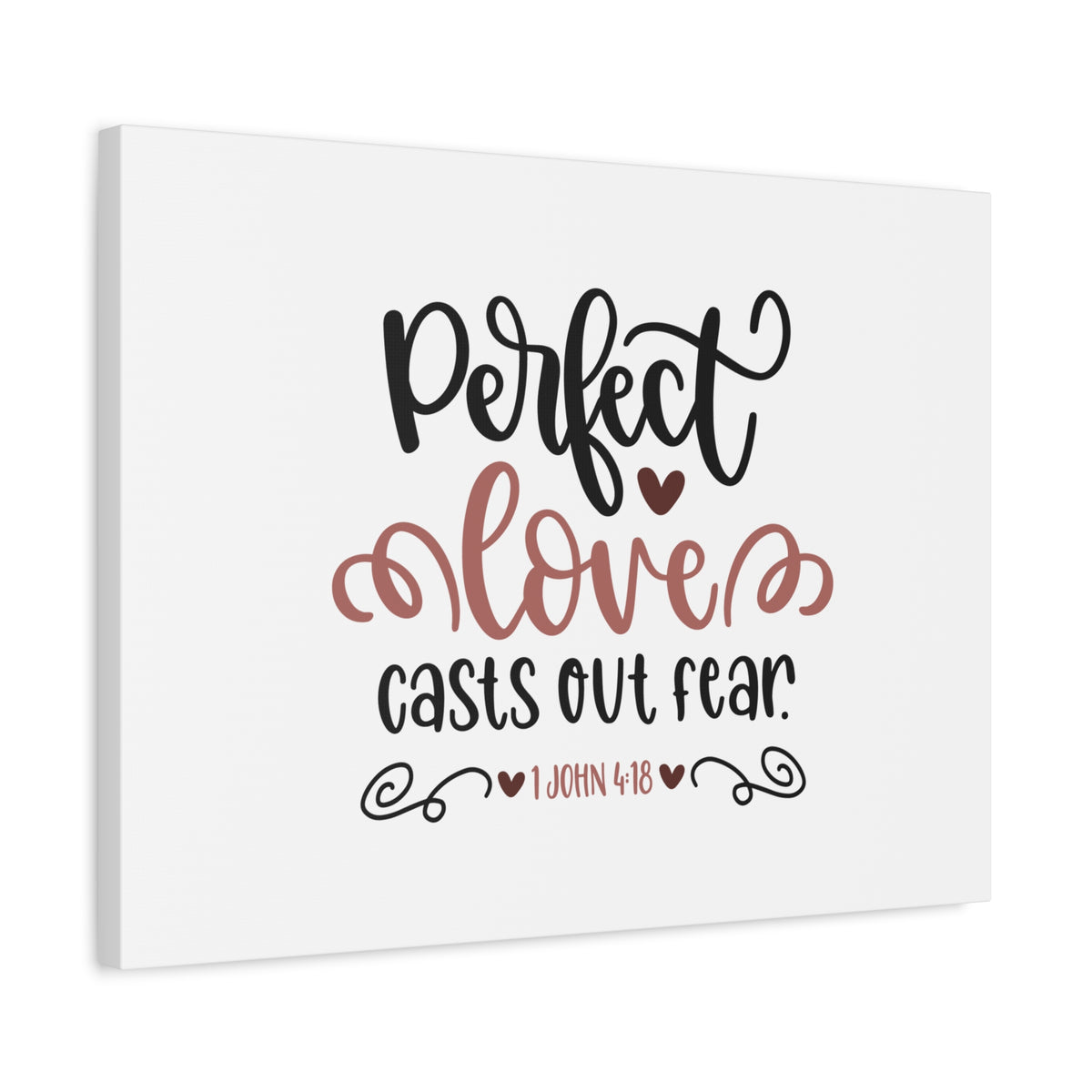 Scripture Canvas Perfect Love 1 John 4:18 Christian Wall Art Bible Verse Print Ready to Hang