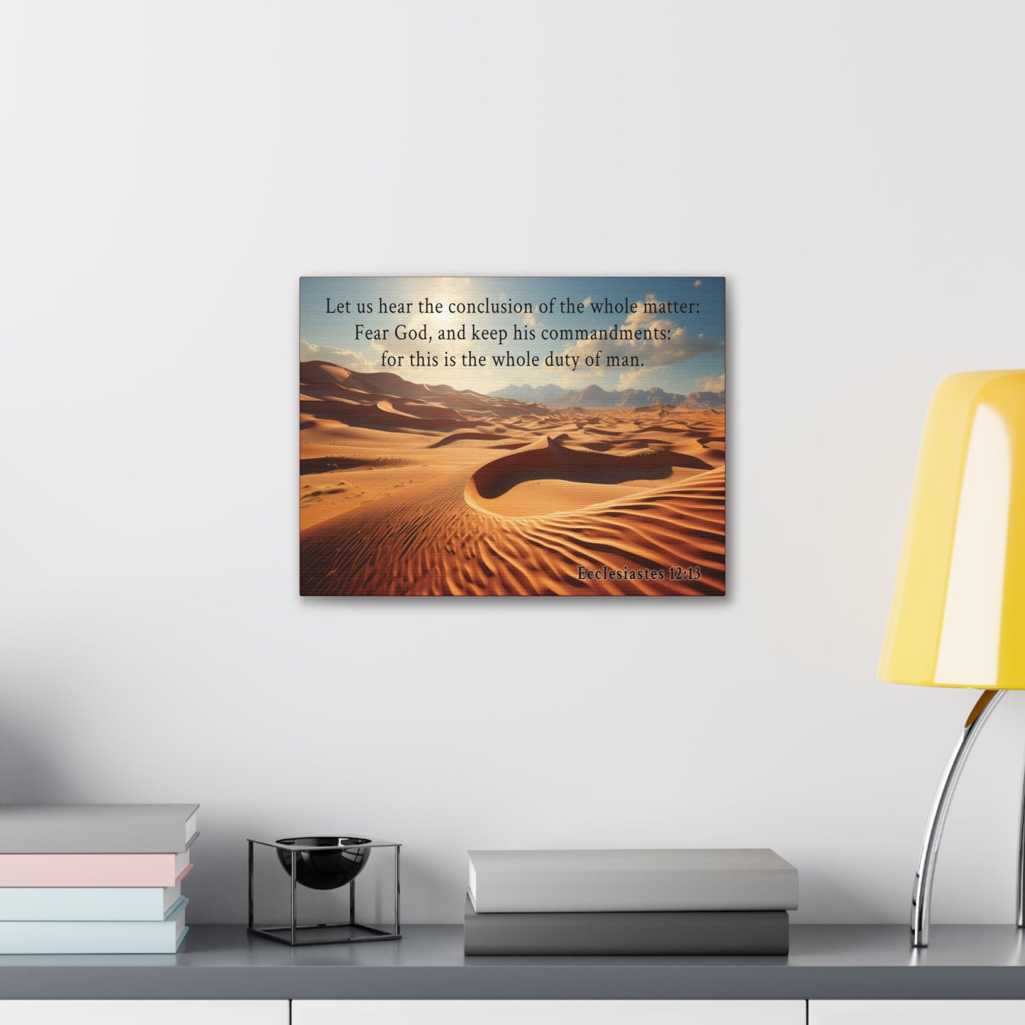 Ecclesiastes 12:13 Desert Bible Verse Canvas Christian Wall Art Ready to Hang Unframed