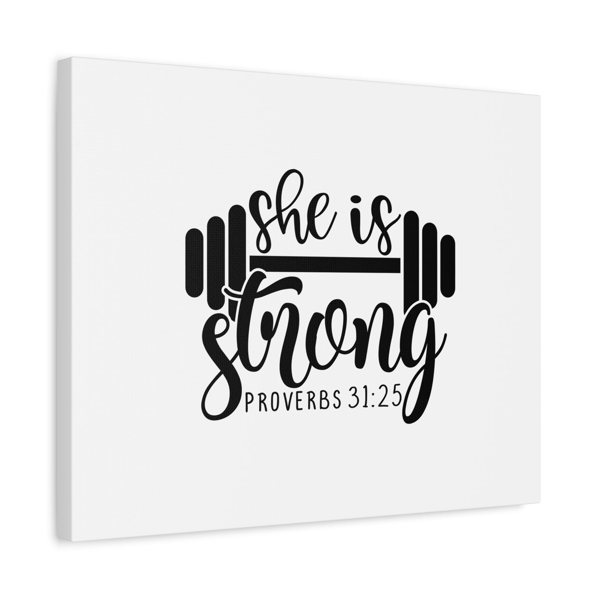 Scripture Canvas She Is Strong Proverbs 31:25 Christian Wall Art Bible Verse Print Ready to Hang