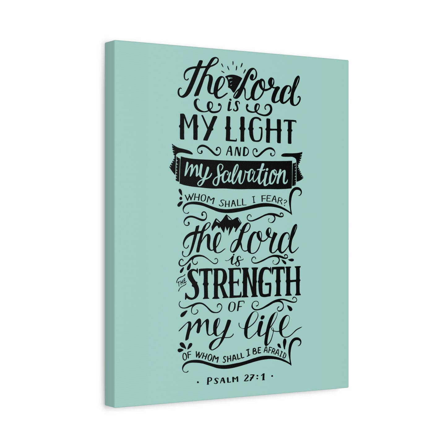 Scripture Canvas The Lord Is My Light Psalm 27 :1 Christian Wall Art Bible Verse Print Ready To Hang
