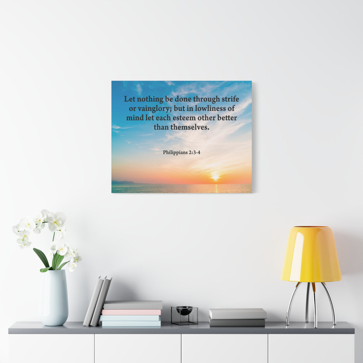 Scripture Canvas Let Nothing Be Done Philippians 2:3-4 Christian Wall Art Bible Verse Print Ready to Hang