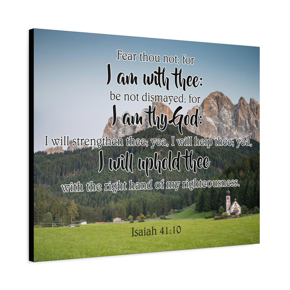 Scripture Canvas I Am With Thee Isaiah 41:10 Christian Wall Art Bible Verse Print Ready to Hang