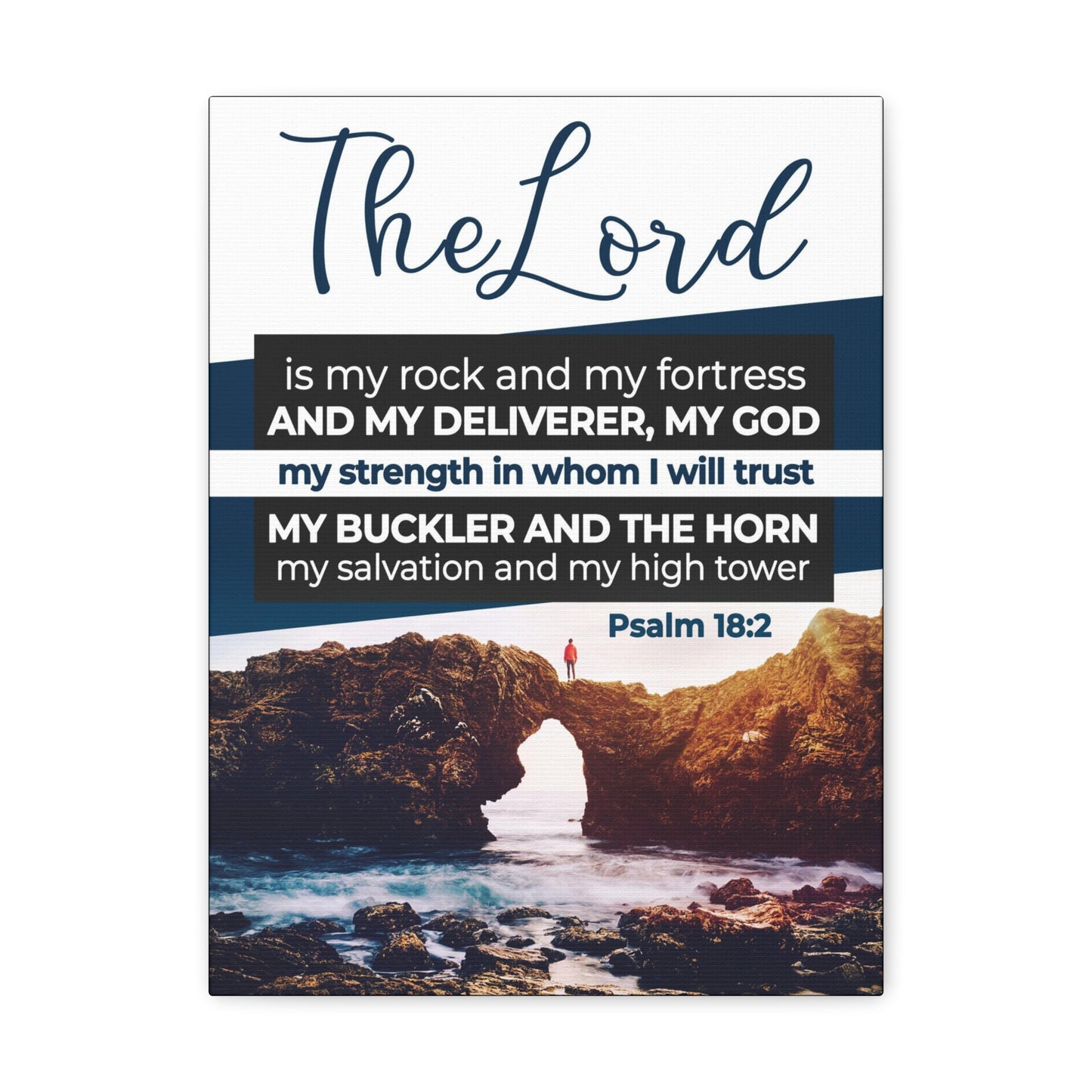 The Lord is My Rock Psalm 18:2 KJV Christian Wall Art Bible Verse Print Ready to Hang