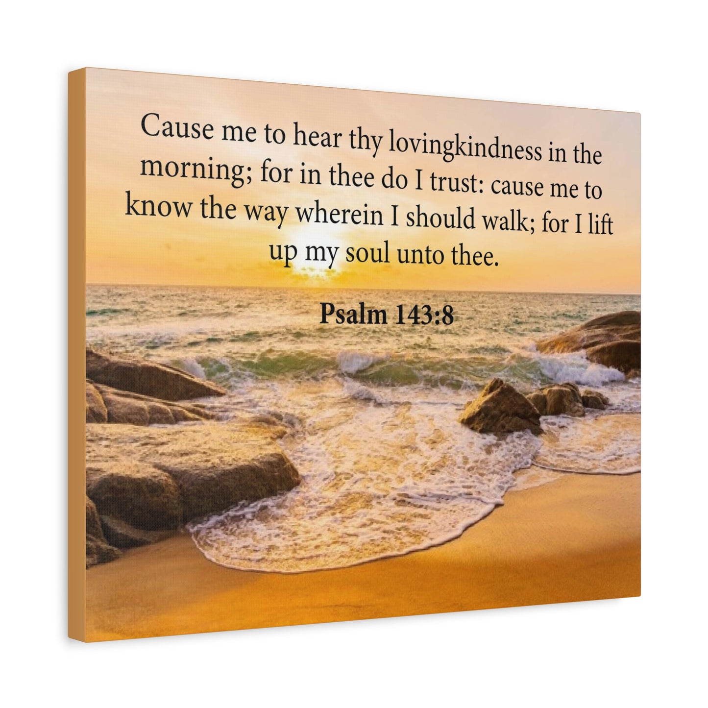 Bible Verse Canvas Lovingkindness Psalm 143:8 Christian Home Décor Wall Art Scripture Ready to Hang Faith Print