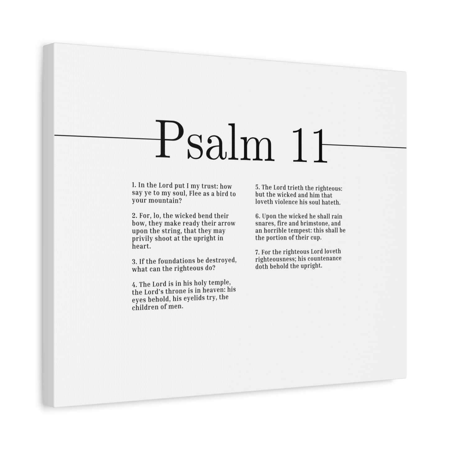 Scripture Canvas In The Lord I Put My Trust Psalm 11 Christian Wall Art Bible Verse Print Ready to Hang