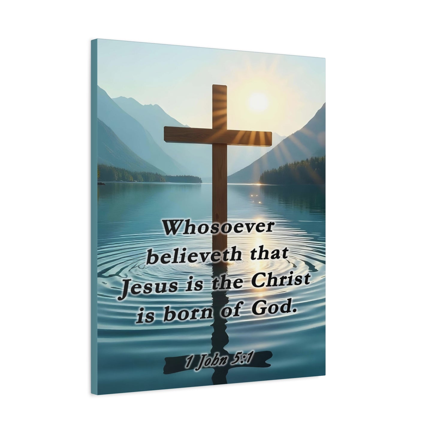 Scripture Walls 1 John 5:1 Jesus is The Christ Bible Verse Canvas Christian Wall Art Ready to Hang Unframed
