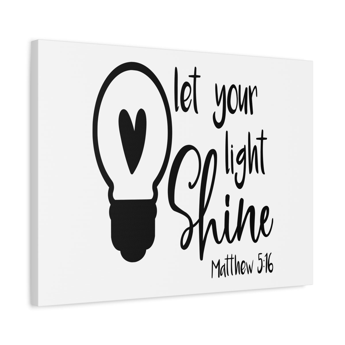 Scripture Canvas Your Light Shine Matthew 5:16 Christian Wall Art Bible Verse Print Ready to Hang