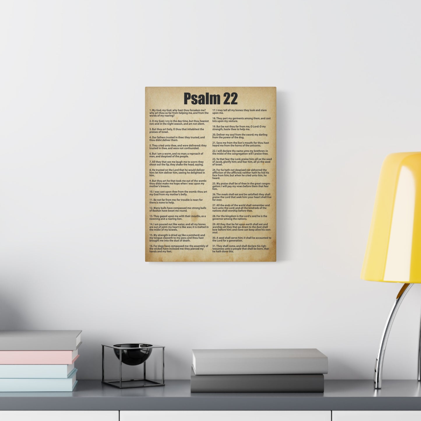 Scripture Canvas Desperate For God's Help Psalm 22 Christian Wall Art Bible Verse Print Ready to Hang