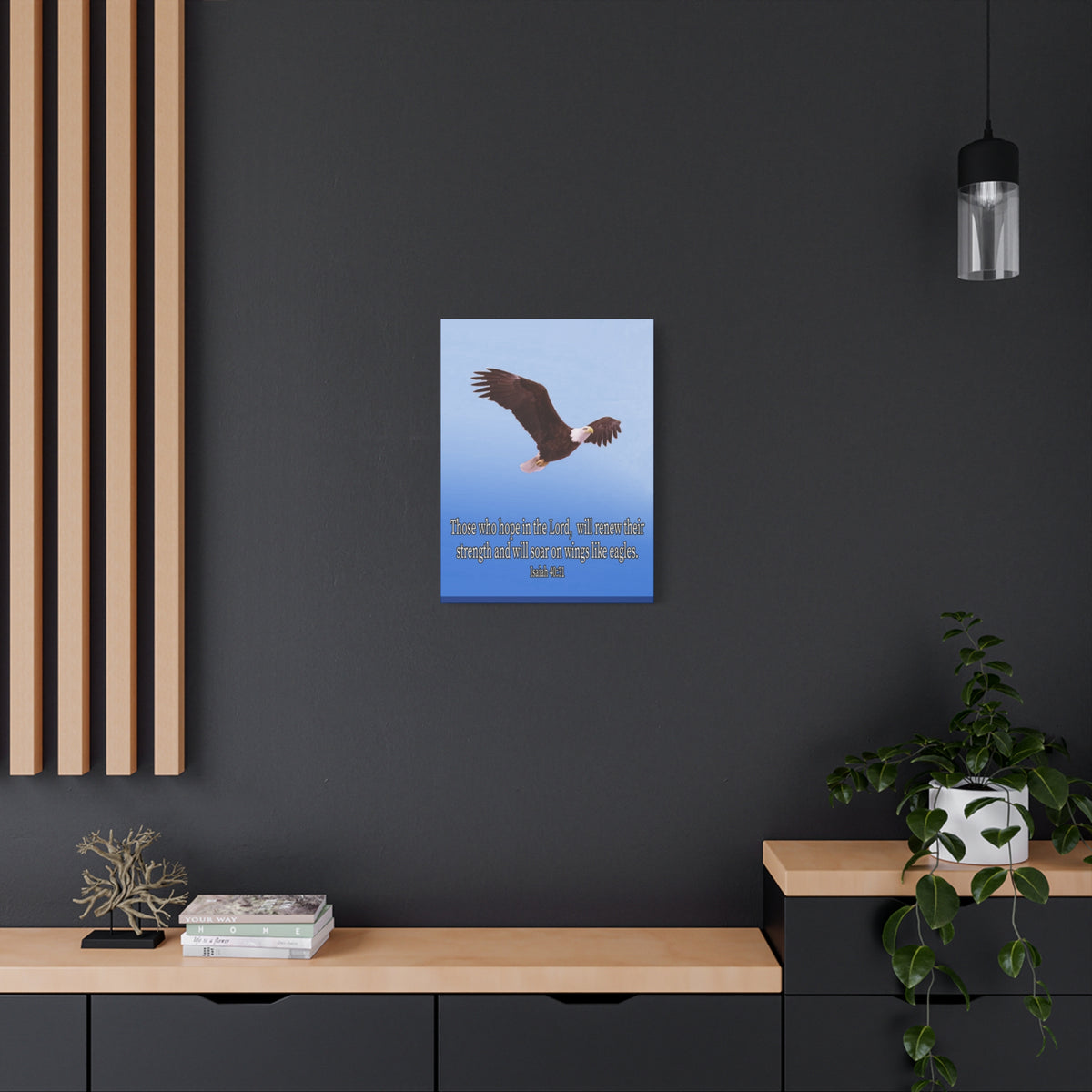 Scripture Canvas Soar With the Lord Isaiah 40:31 Christian Wall Art Bible Verse Print Ready to Hang
