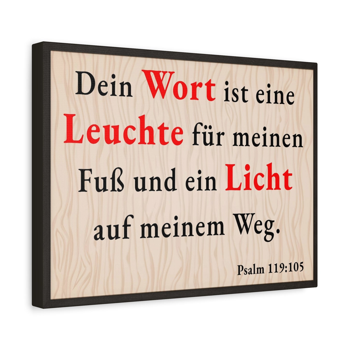 Scripture Walls Psalm 119:105 Word is Light German Bible Verse Canvas Christian Wall Art Ready to Hang Unframed