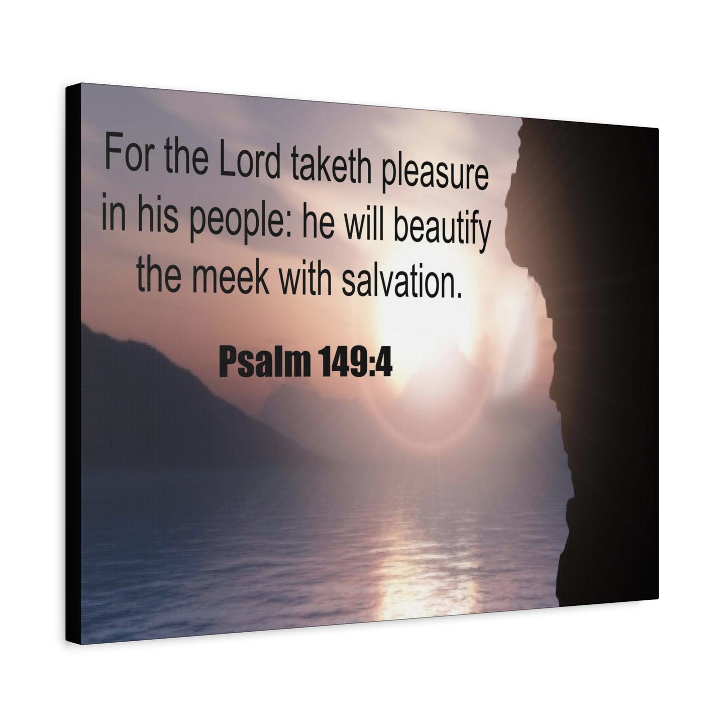 Scripture Canvas Beutify the Meek Psalm 149:4 Christian Wall Art Bible Verse Print Ready to Hang