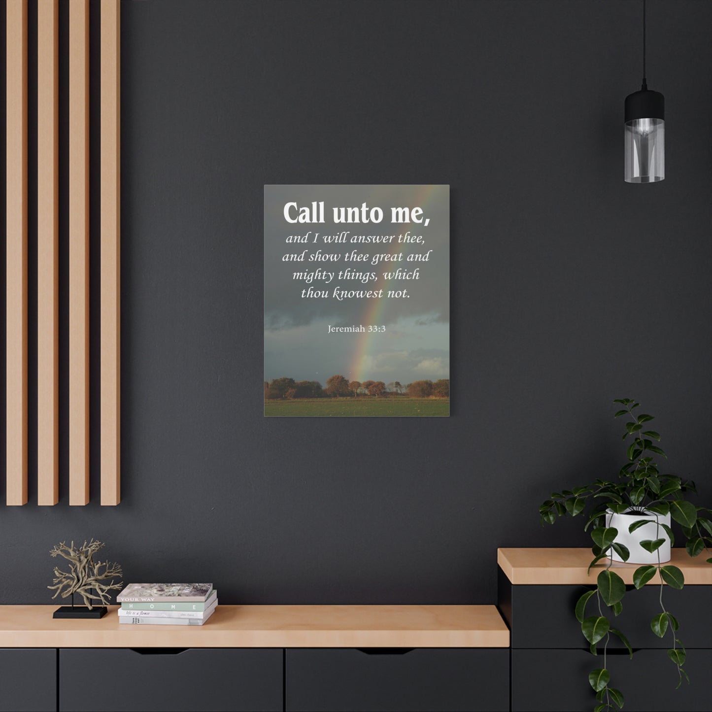 Scripture Canvas Call Unto Me Jeremiah 33:3 Christian Wall Art Bible Verse Print Ready to Hang