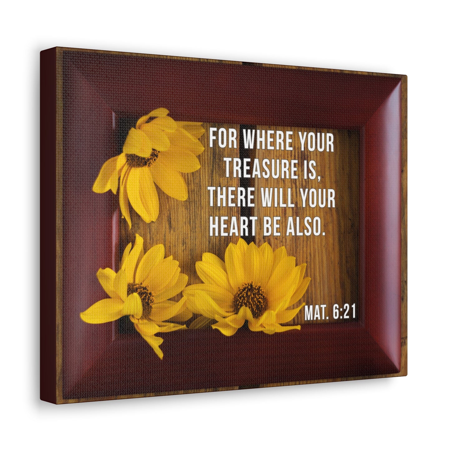 Will Your Heart Matthew 6:21 Bible Verse Canvas Christian Wall Art Bible Verse Print Ready To Hang