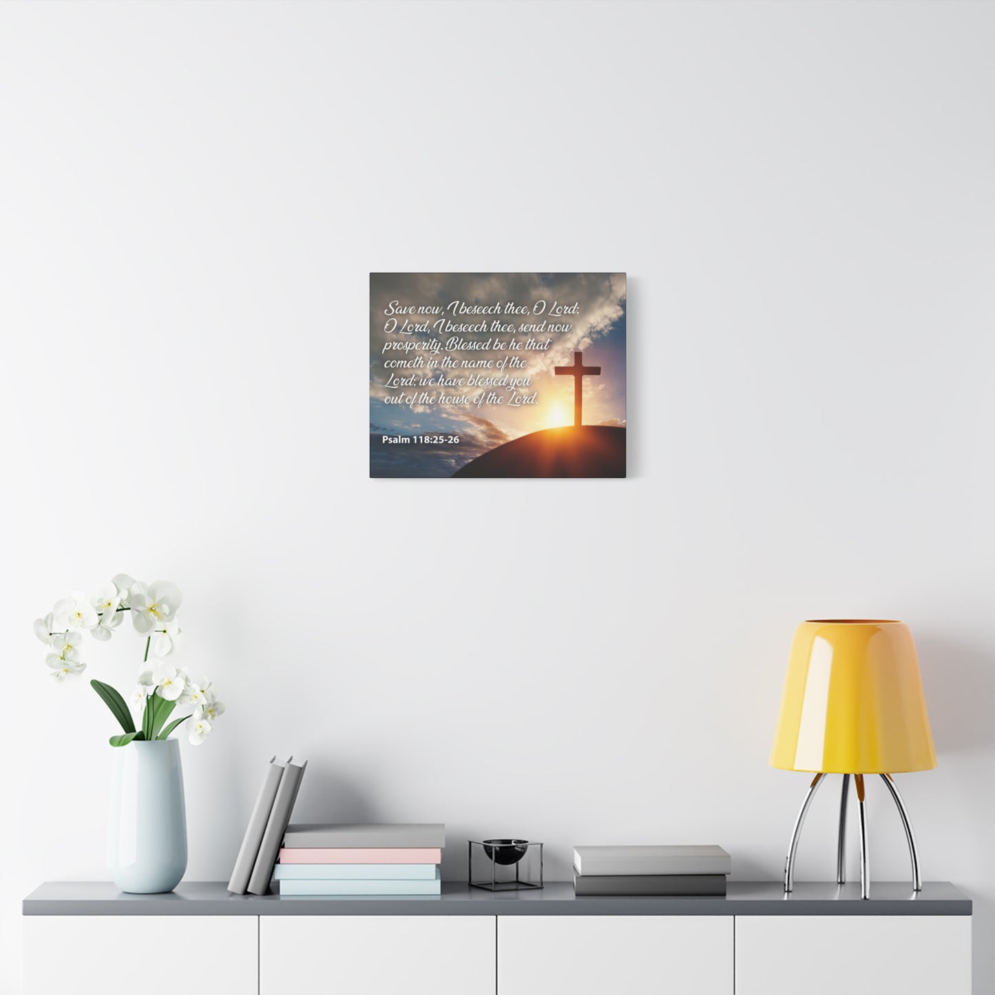 Bible Verse Canvas The House of The Lord Psalm 118:25-26 Christian Home Decor Scripture Art