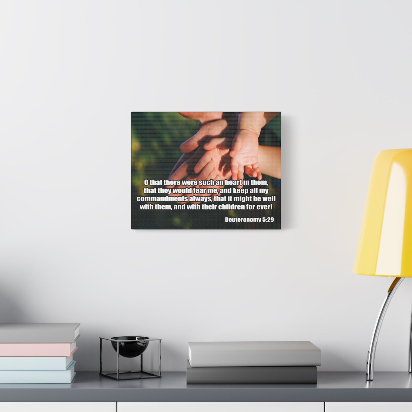 Bible Verse Canvas Keep All My Commandments Deuteronomy 5:29 Christian Home Décor Wall Art Scripture Ready to Hang Faith Print