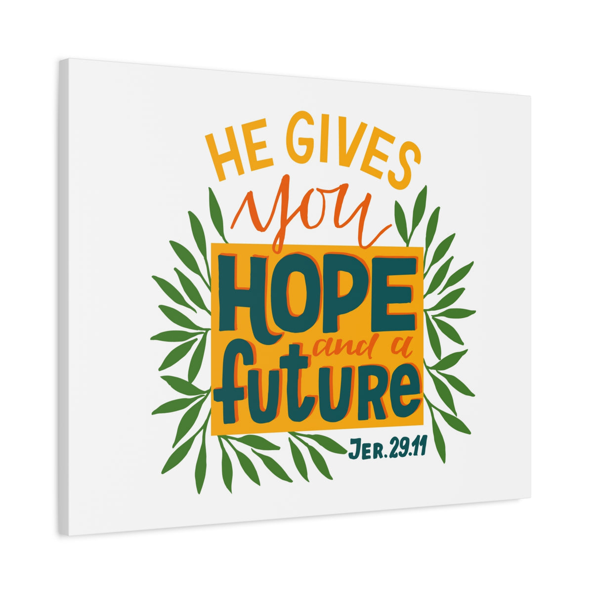 Scripture Canvas Hope And A Future Jer 29:11 Christian Wall Art Bible Verse Print Ready to Hang