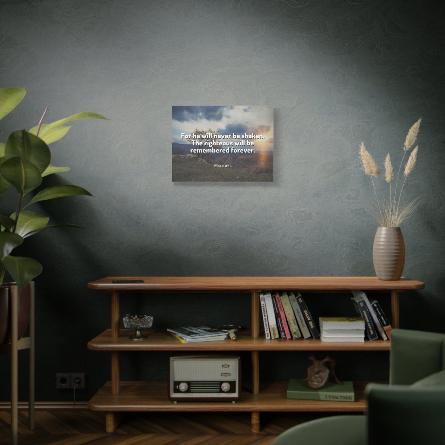 Scripture Canvas Remembered Forever Psalm 112:6 Christian Wall Art Bible Verse Print Ready to Hang