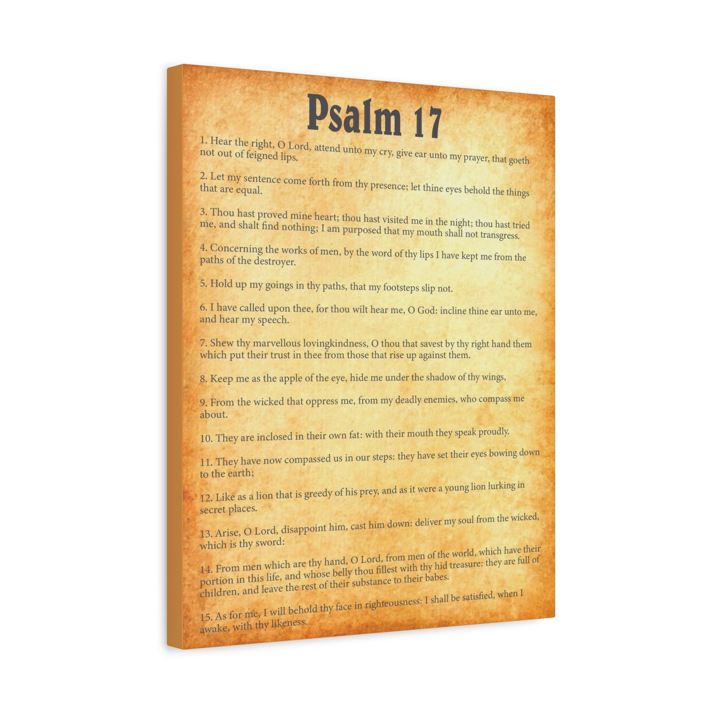 Scripture Walls Psalm 17 Gold Bible Chapter Canvas Christian Wall Art Ready to Hang